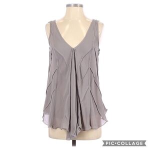 Max Studio Chiffon Geometric Seamed Sleeveless Top